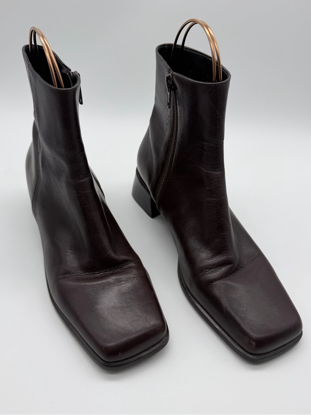 Gianni Bini Brown Square Toe Ankle Boot 8M